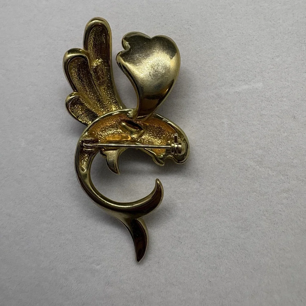 Vtg Fish Rhinestone‎ Koi Brooch Pin